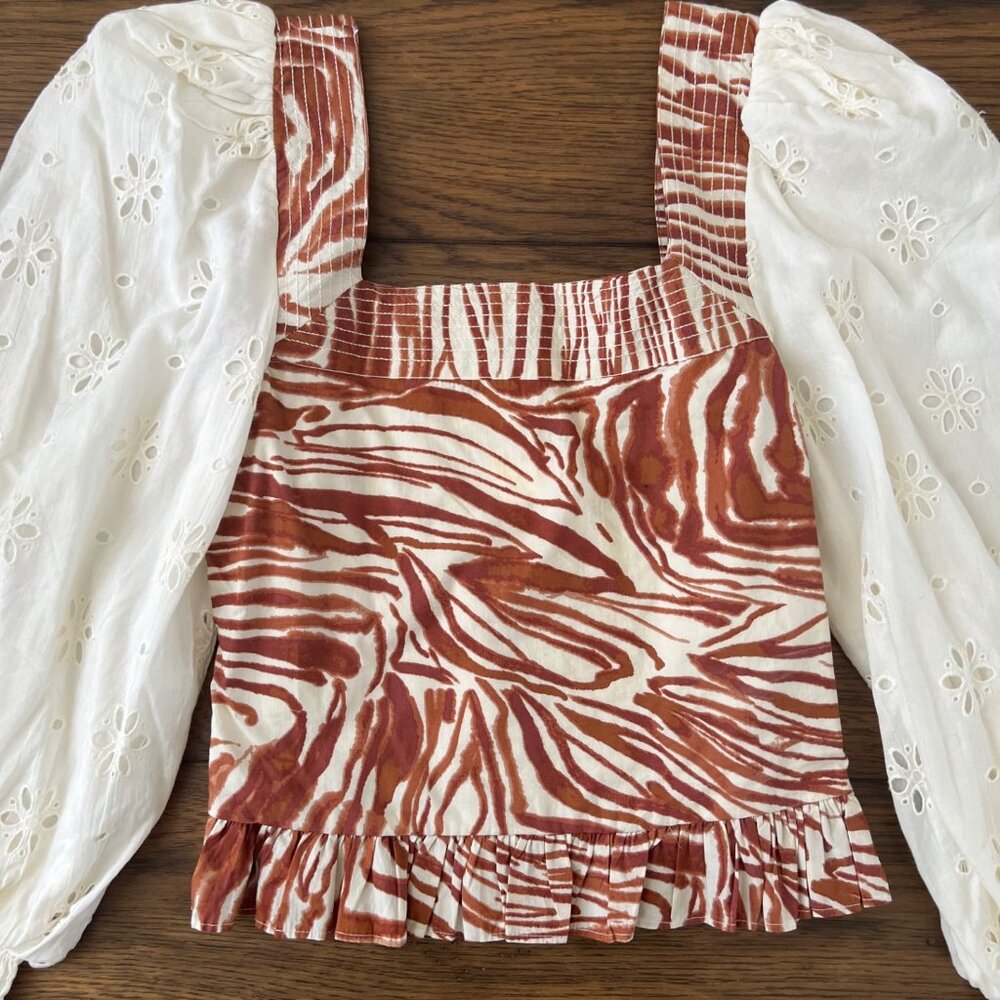 Love The Label Anthropologie Boho Blouse Small NWT Flowy Top